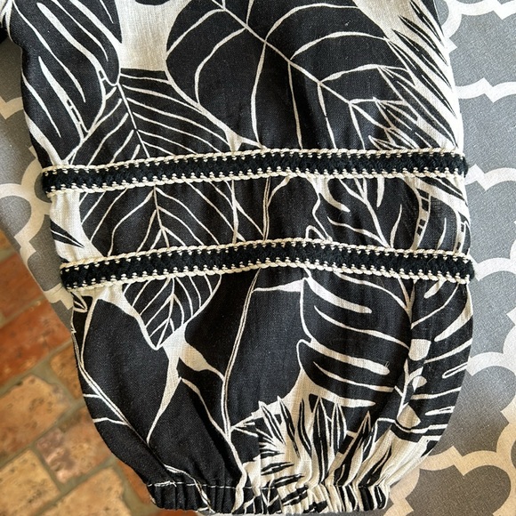 Cynthia Rowley 100% linen on/off the shoulder tropical print top sz XL - Picture 8 of 13